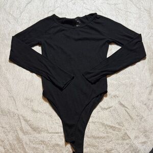 A New day Black Long Sleeve Bodysuit for women size M